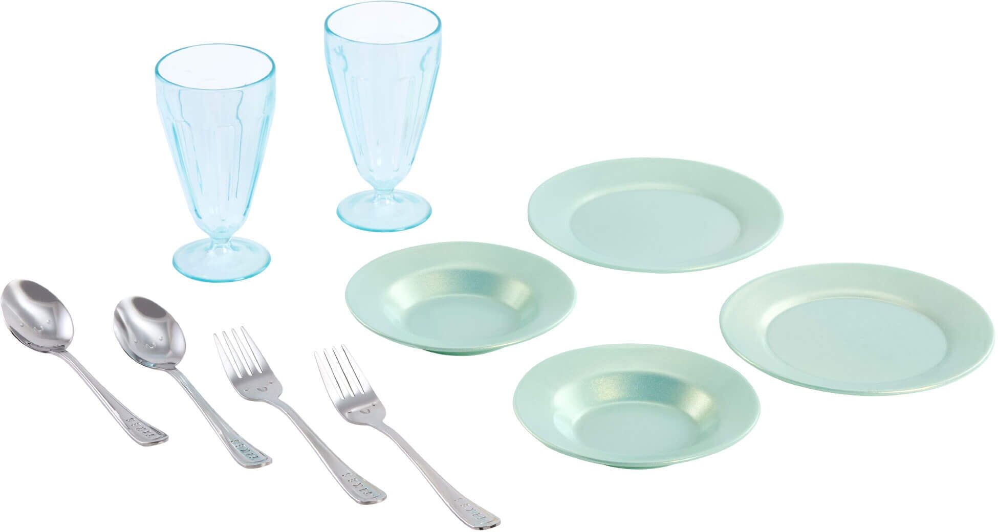Little Tikes Sweet Spaces 6-Piece Dishware Set - Sea Foam for Kids - Imaginative Kitchen Play - 3 Years and Over - Food-Grade Materials