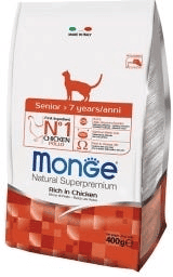 Monge Senior Ricco Di Pollo Cibo Secco Gatti Adulti Sacco 400G