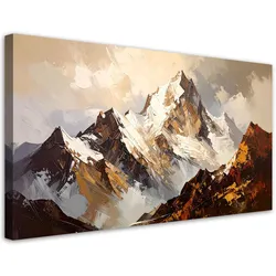 LEINWANDBILD Berge Landschaft Beige 80x40cm