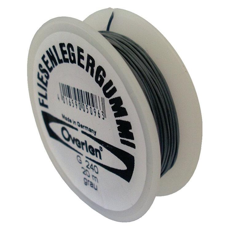 Overmann Fliesenlegergummi Länge 20 m Stärke 0,5 mm passend für Spannecken grau (G 240)