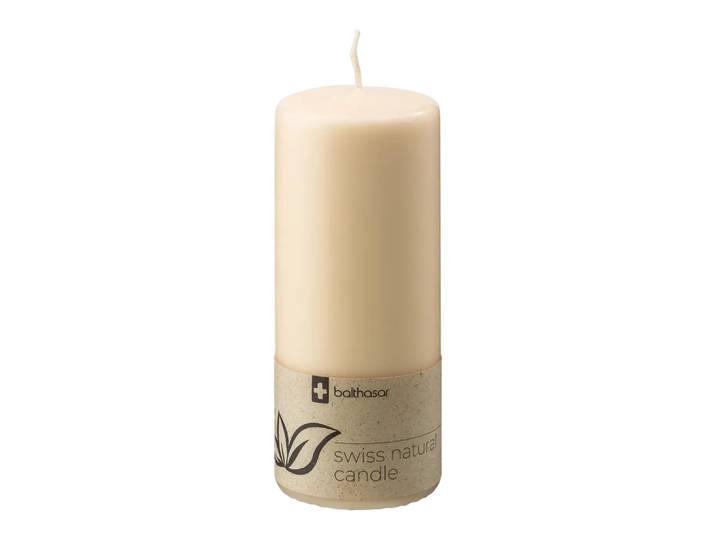 Zylinderkerze Swiss Natural, Balthasar, beige, Wachs