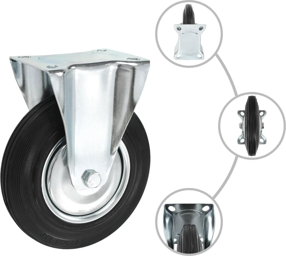 vidaXL Transportrollen, 4 stuks, 200 mm