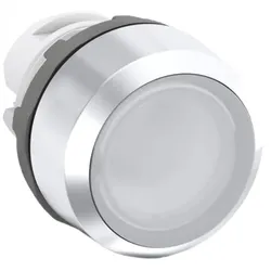 ABB MP1-21C Leuchtdrucktaster, farblos, flach-tastend, Frontring Kunststoff verchromt, beleuchtbar, transparent