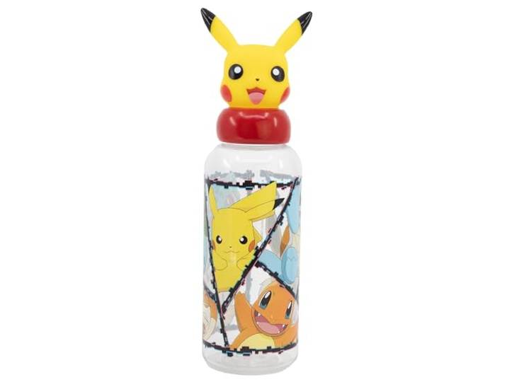 STOR Herbruikbare Drinkfles Pokémon 560ml Tritan met 3D Figuur Dop - Kinderdrinkfles BPA-vrij voor Jongens en Meisjes
