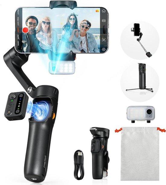 Smartphone-Gimbal-Stabilisator - 3-Achsen-Stabilisierung - Ideal für Vlogs und Filmaufnahmen - Magnetischer KI-Tracker - 420 Gramm - Schwarz
