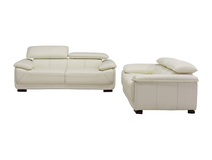 Couchgarnitur Leder 3+2 - Elfenbein - MACELO