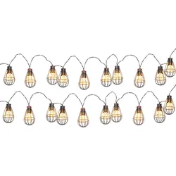 LEDs Solar Lichterkette Aussen Solarlampe Garten Dekoration Retro Stil, Metall rost, 20x LED warmweiß, L 200 cm