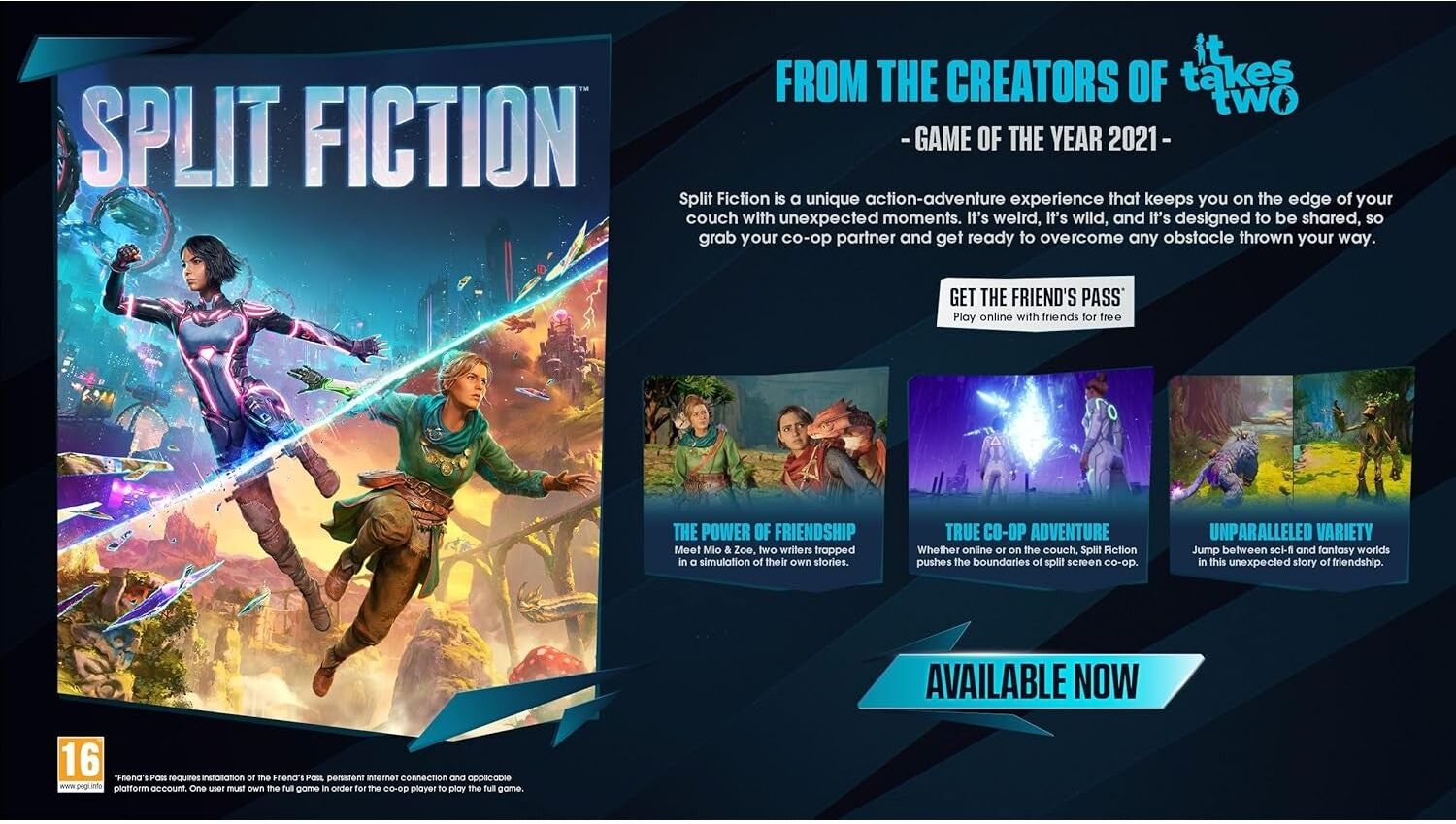 Electronic Arts Split Fiction for Xbox Series X (Disc) - Two-Player Co-op Action Adventure Game