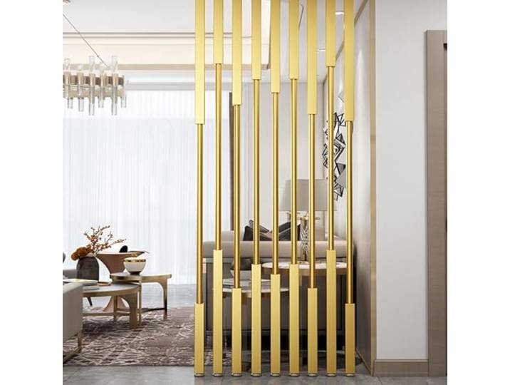 Junvstor Living Paravent Raumteiler Pfosten, Schutzschirmwand Raumteiler für Büros, Sichtschutzsäule 7Stk, Bereichstrenner Bürodekosäule(7pcs-C,155cm/61in/5.09ft)