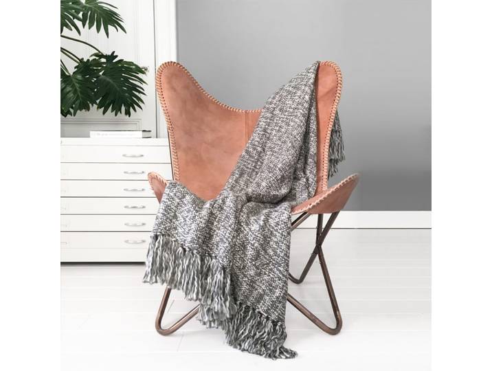 Plaid gris 125x150