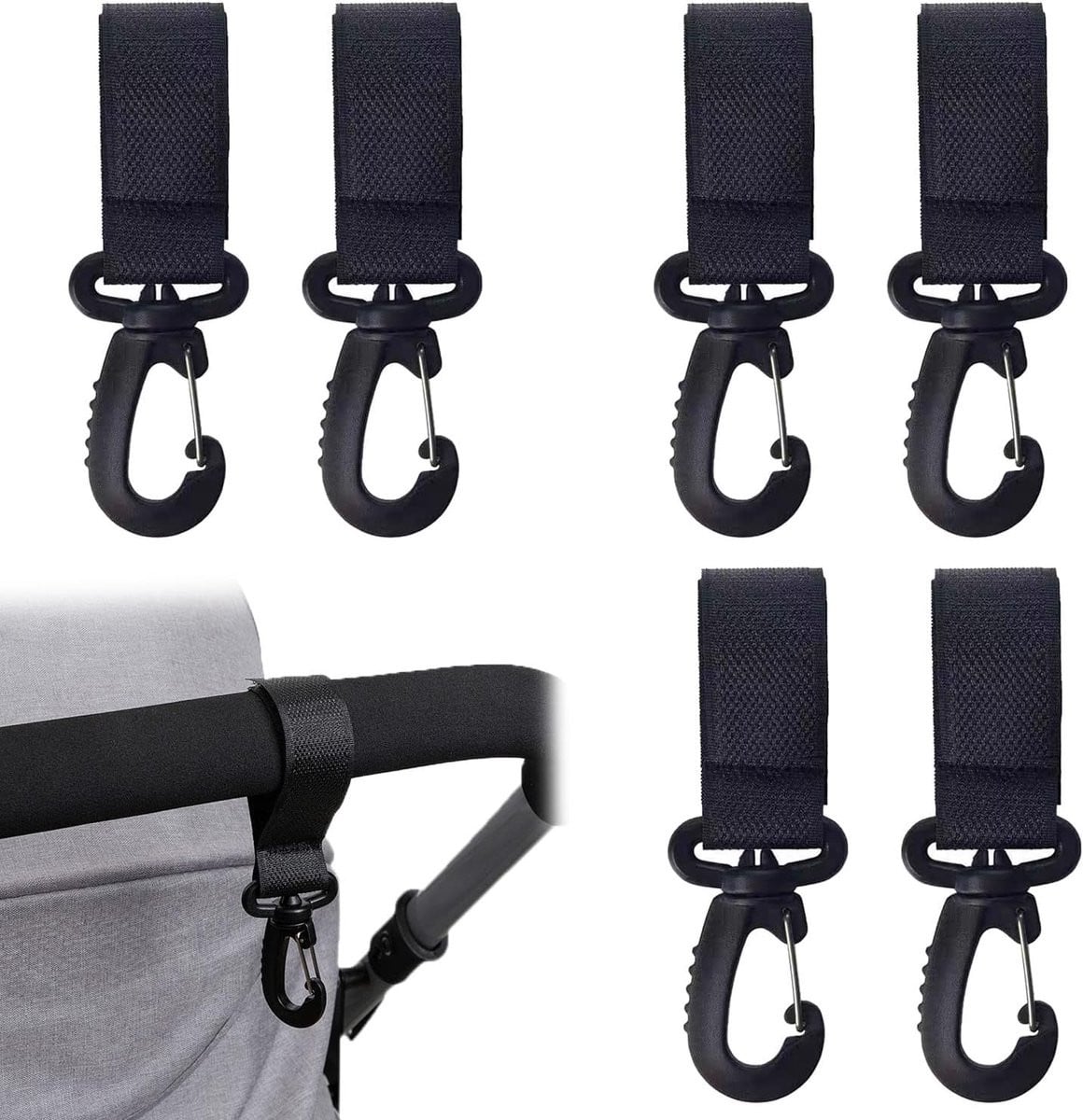 6 Universele Kinderwagen Haken voor Luiertassen en Accessoires