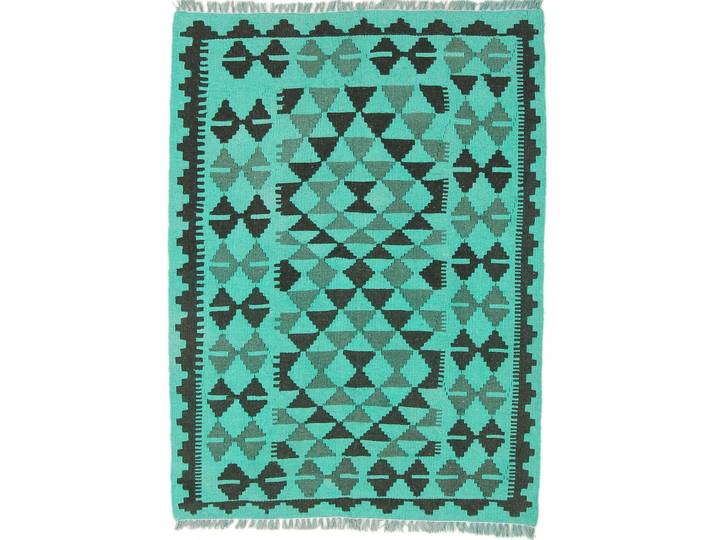 Kelim Afghan Chromatic Teppich 87x117 Handgewebt Orientteppich Wolle