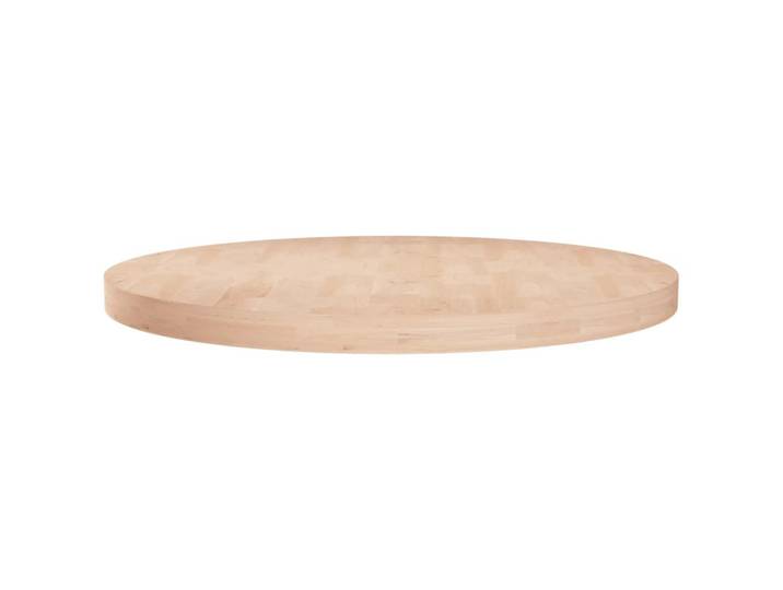vidaXL Tischplatte Runde Ø70/4 Cm Unbehandeltes Massivholz Eiche, Naturfarben, Holz, 70x4x70 cm, Esszimmer, Esstische, Tischsysteme