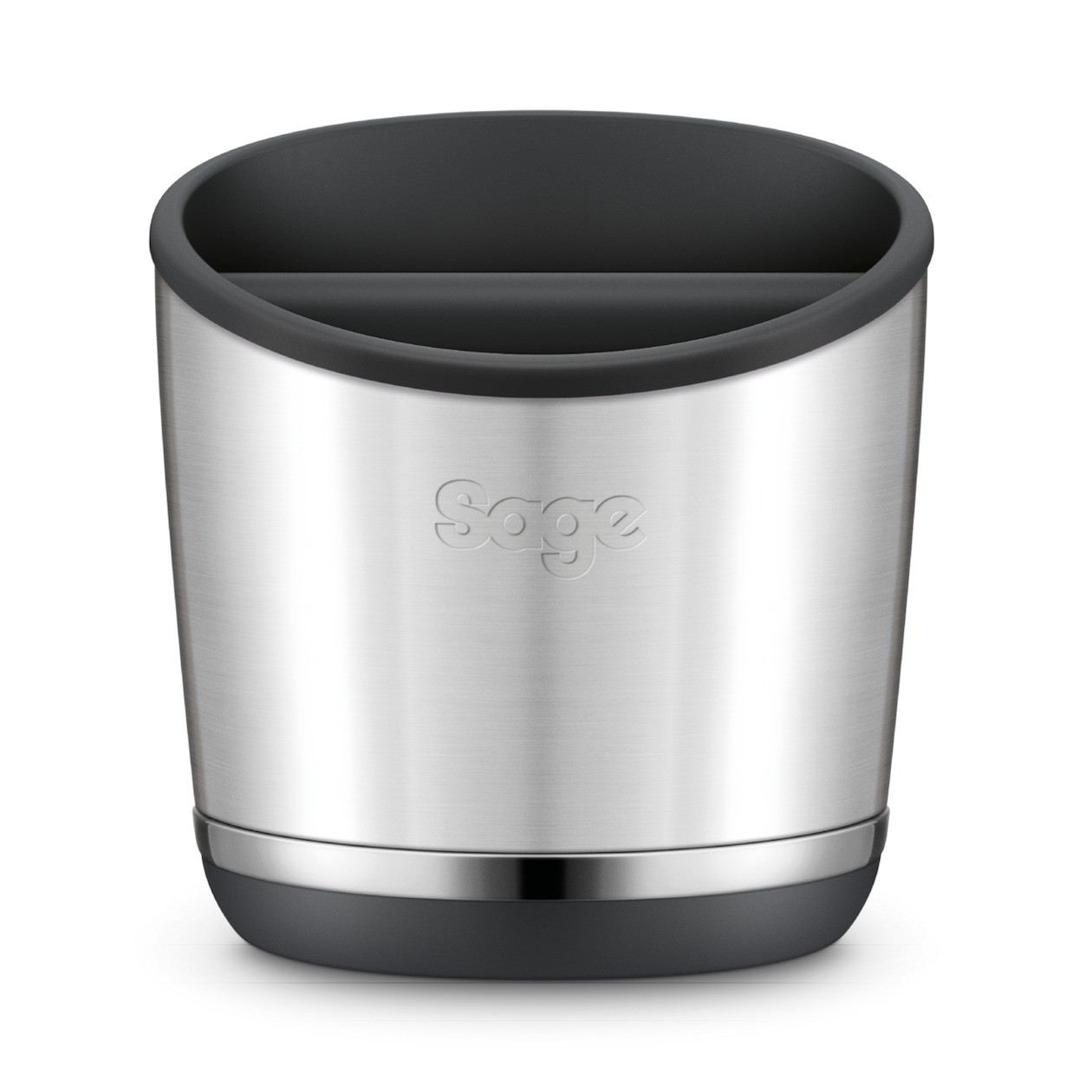Sage Knock Box koffie accessoire zwart en zilver, kunststof en roestvrij staal, Diameter: 16,4 cm
