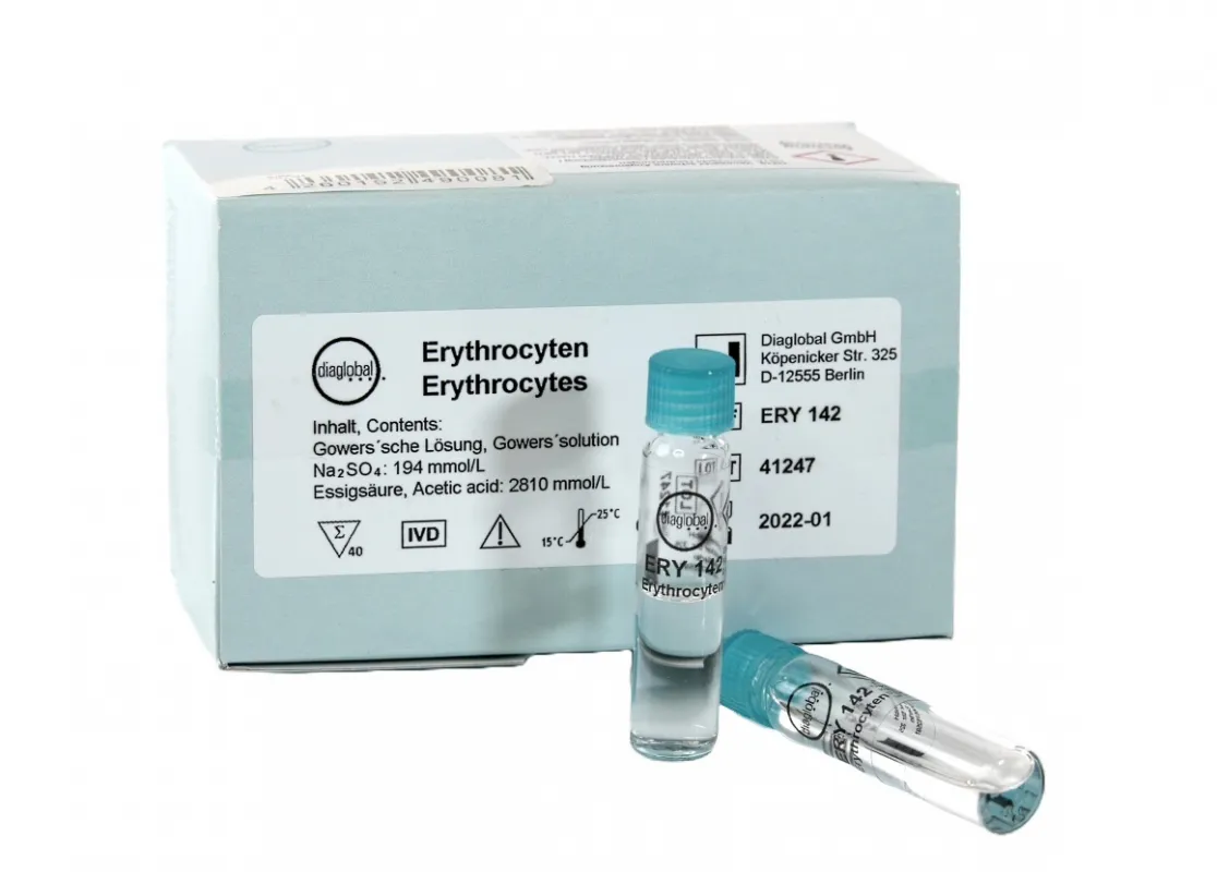 Diaglobal ERY Mini-Test Rundküvetten – 40 Fertigtests Erythrozyten-Bestimmung ERY 142