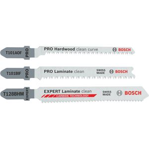 Bosch Stichsägeblätter PRO Laminate, 2607011947, für Laminat, Parkett, Vinyl und Hartholz, 15-teilig