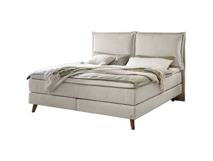 Hasena Boxspringbett Ricarda Light Grey Stoff 140 x 200 cm - Boxspringbett