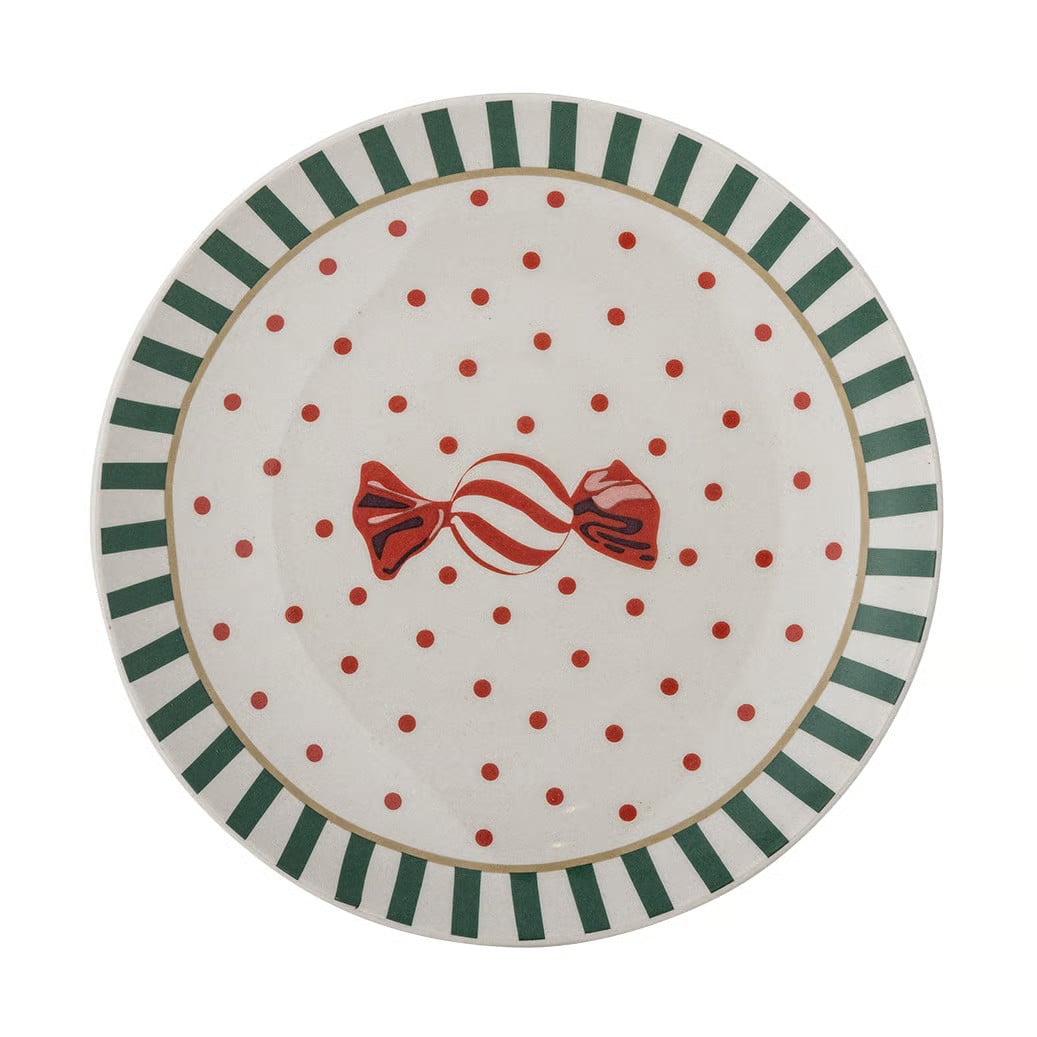 Bloomingville Yule zijbord, rood/multicolor, Ø 16 cm