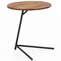 BEISTELLTISCH – Massivholz Metall 40x46x40 cm Industrial
