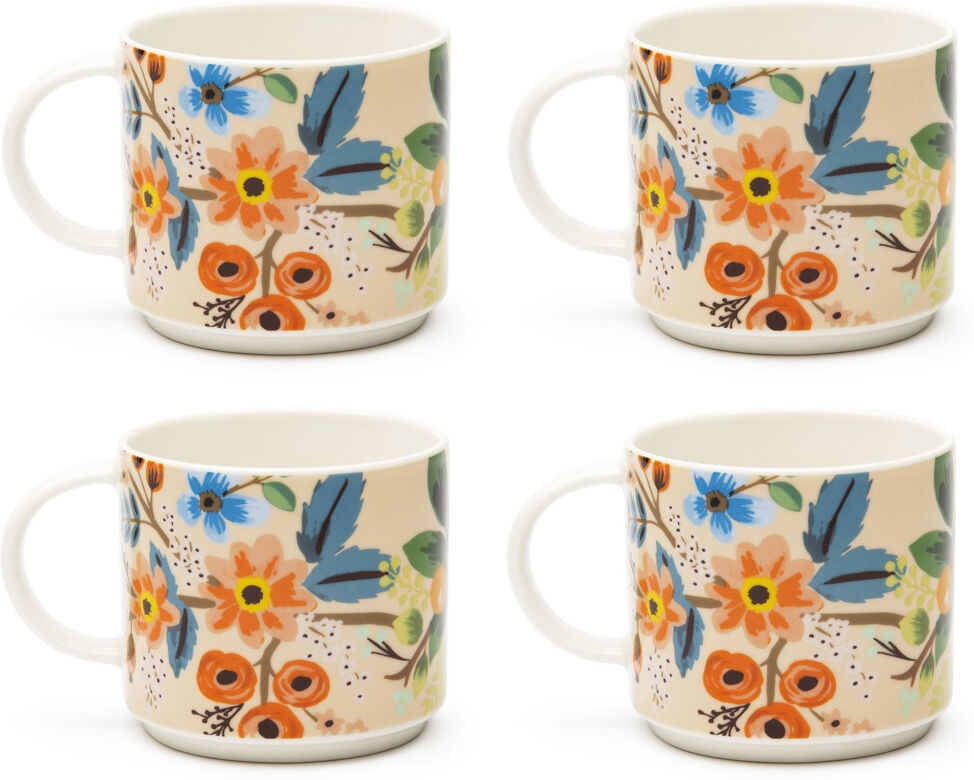 Excelsa Fiori Frida Handmade Porcelain Teacup and Saucer Multicolor 290ml