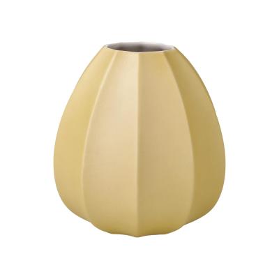 Dekovase GOEBEL "Vase Concave Colori 16 cm champagner", beige (champagner), B:14,5cm H:16cm T:14,5cm Ø:14,5cm, Vasen, Abwischbar