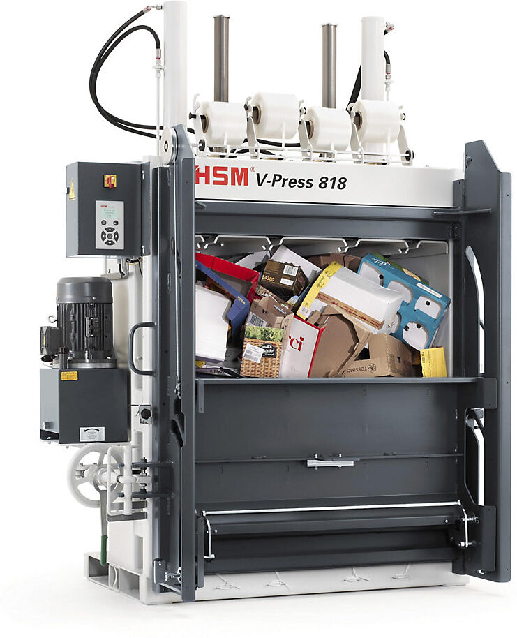 Vertikale Ballenpresse, Handrad-Türverschluss, Presskraft 185 kN, mit Schiebetür HSM