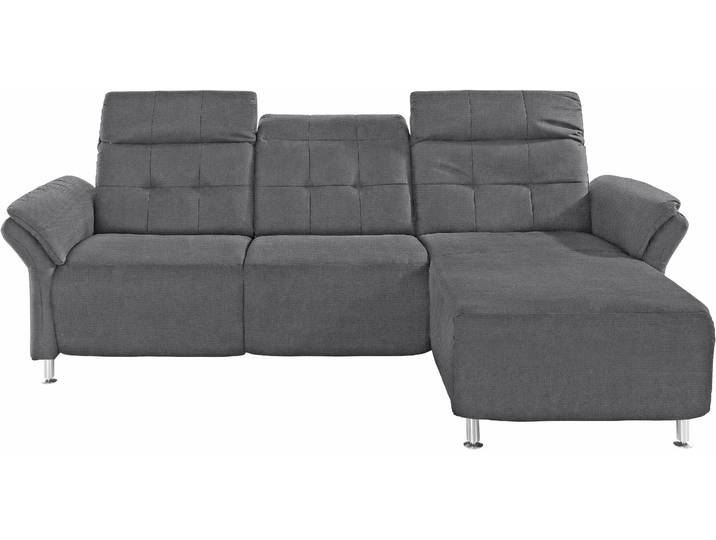 Ecksofa HOME AFFAIRE Manhattan L-Form , grau, B:270cm H:102cm T:168cm, Kunstleder SOFTLUX;Flachgewebe (100% Polyester);Struktur (100% Polyester), Sofas, Ecksofa, 2 Sitze mit elektrischer Relaxfunktion, verstellbare Armlehnen