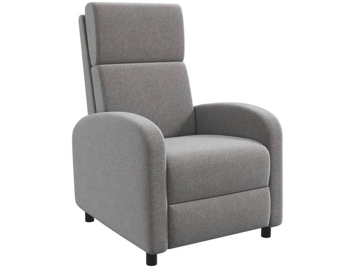 ComfortXL Relaxsessel De-15371 160° manuell neigbar mit Fußstütze Grau, 86x102x64 cm, Wohnzimmer, Sessel, Relaxsessel