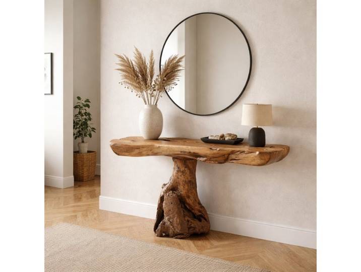 LebensWohnArt Konsolentisch Teak Konsole PRIMITIVO Natural ca. L110cm