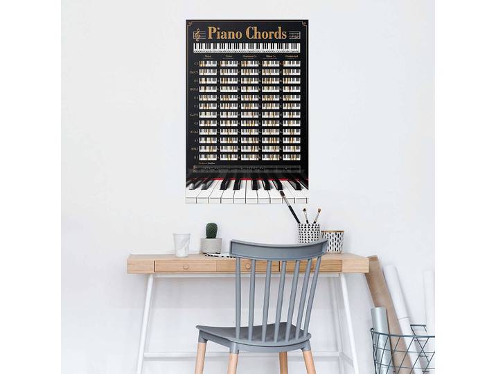 Poster Piano Papier Noir 61 x 92 x 0cm