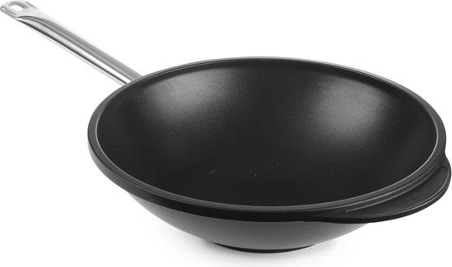 HENDI Wokpan van aluminium gietijzer, Bodemdiameter: 15,7 cm, Diameter: 32 cm