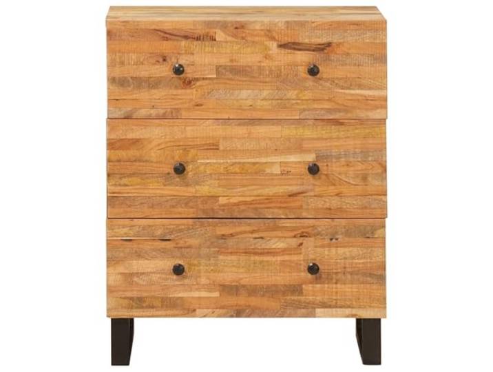 KTHLBRH Sideboard Braun Holz Mango 60 x 33 x 75 cm Aufbewahrungsschrank für Esszimmer, Schubladen und Regale, rechteckiges Design, einfache Reinigung