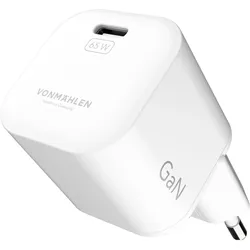 Vonmählen USB-Wandladegerät Unity GaN 65W (65 W, 1 Port), USB Ladegerät, Weiss
