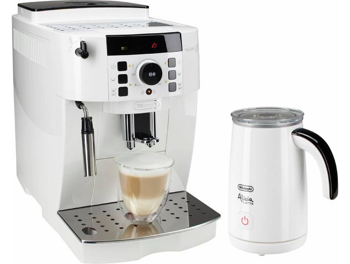 De'Longhi Kaffeevollautomat Magnifica S ECAM21.118.W - mit Barista-Milchaufschäumer, Weiß, Direktwahltasten, Kegelmahlwerk (13 Mahlgrade), 15 Bar Pumpendruck