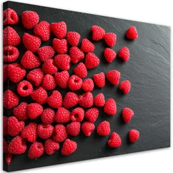 LEINWANDBILD Himbeeren Früchte Natur 90x60cm