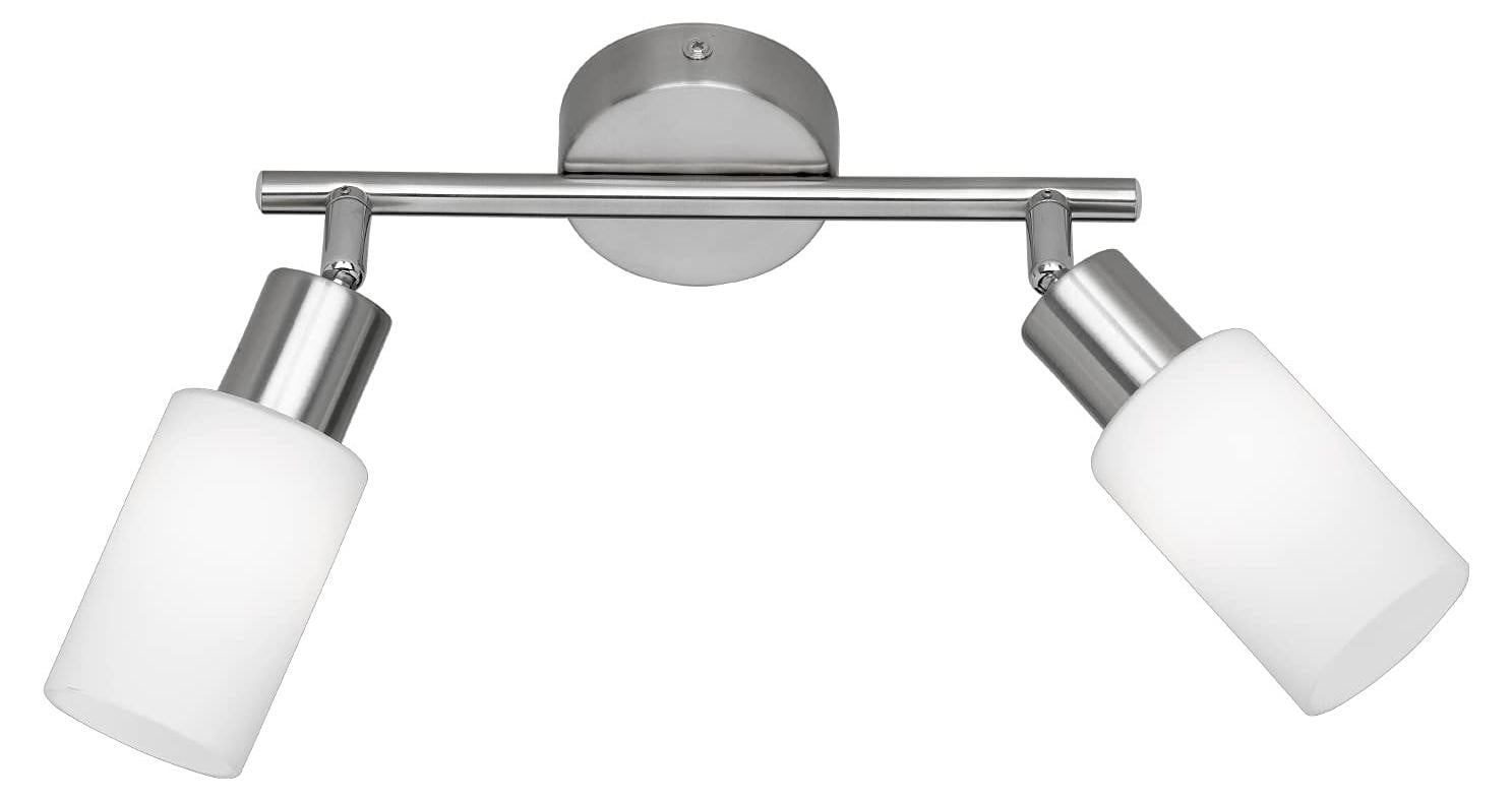 Trio Moderne Plafondlamp Mars 2-lichts nikkel mat