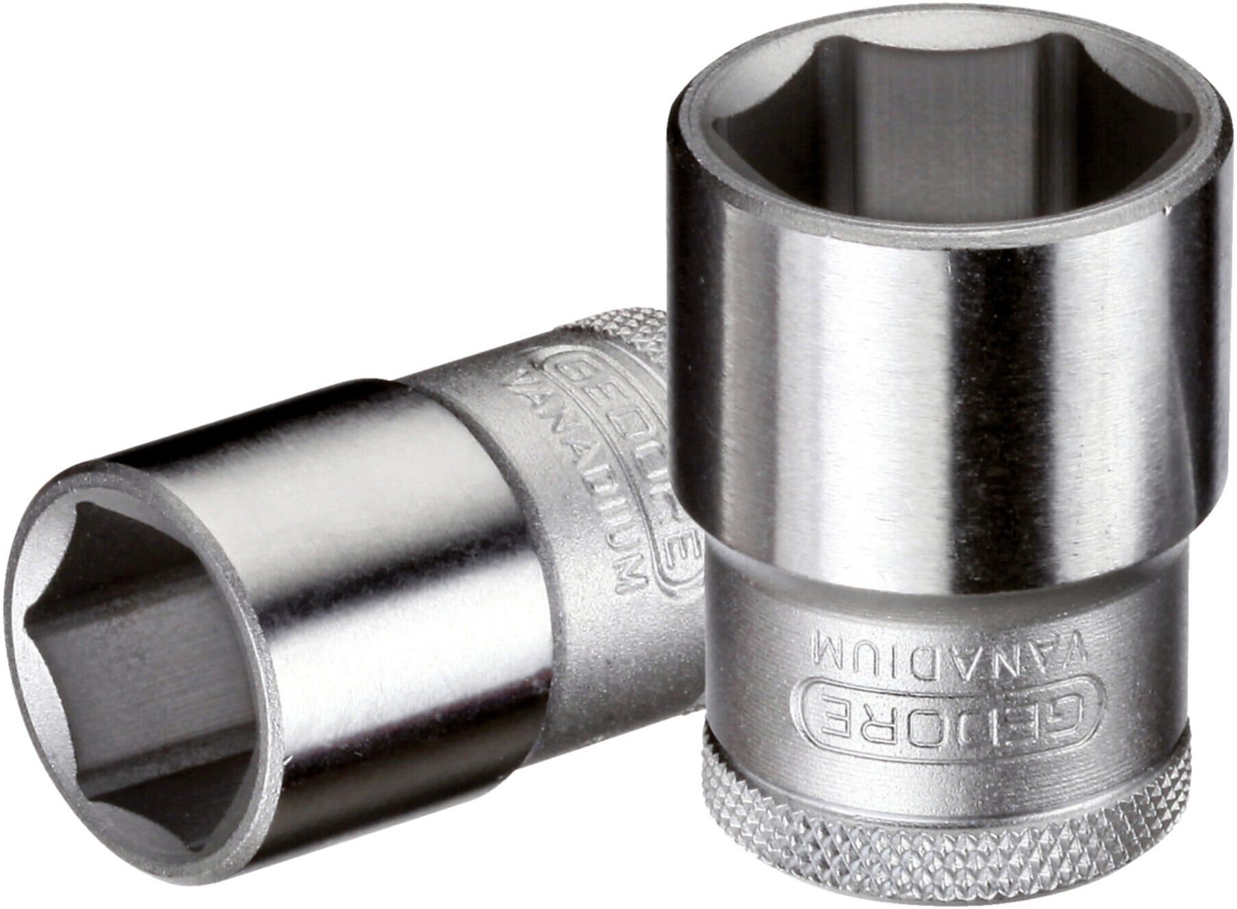 Gedore Steckschlüsseleinsatz, Nuss, 1/2 Zoll 12,5 mm Antrieb, 6-kant, 15 mm Weite, Werkzeug, 19 15, Stahl verchromt (6130880)