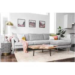 HTI-Living Ecksofa Antonius Webstoff Grau rechts