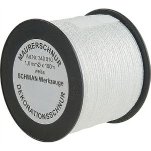 Schwan Maurerschnur 340010, weiß, Ø 1,0mm, geflochtenes Polypropylen, 100 m