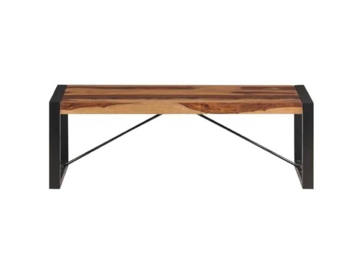 KKgypkn Couchtisch 120x60x40 cm Massivholz Akazie Industrie-Stil, Pulverbeschichtete Stahlbeine, Einfacher Aufbau, Einzigartige Maserung