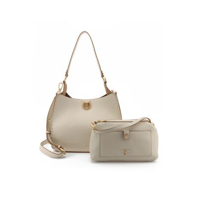 Schultertasche U.S. POLO ASSN. "MIDDLETON HOBO BAG WITH EXTRA BAG. Damen", Damen, Gr. B/H/T: 10cm x 27cm x 10cm onesize, beige (sanftes weiß), Polyurethan, Taschen Schultertasche, Schultertasche Damen, Shopper, Handtasche, Fashion, Lifestyle, Sale
