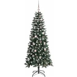 vidaXL, Weihnachtsbaum, Rune (mit LEDs und pinken Kugeln) (150 cm)
