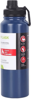 Inspired Deals Stainless Steel Insulated Water Bottle Large Capacity Leakproof Outdoor Sports Kettle blue