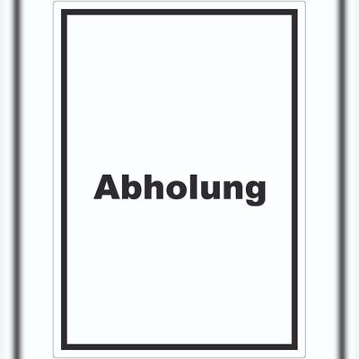 HB-Druck Abholung Aufkleber mit Text Post hochkant A7 (74x105mm)