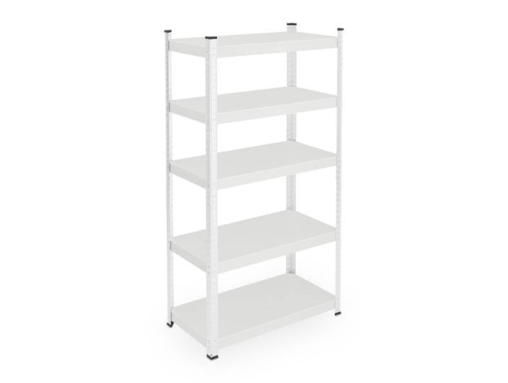 2x Rayonnages Charges Lourdes\, H×l×p:150×75×30 Cm\, 875 Kg\, Acier\, 5 Niveaux\, Cave/garage\, À Emboîter\, Blanc