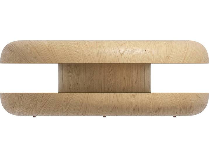 SalesFever Couchtisch drehbar - runder Design-Wohnzimmertisch aus Holz (1-St), Stilvoller & moderner Tisch mit Echtholzfurnier, Ø 90 cm