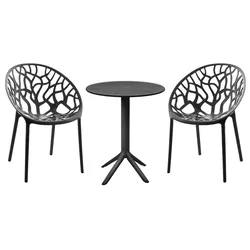 CLP Sitzgruppe Set, moderner Stil, hochwertiges Gestell schwarz, ideal für Esszimmer, Wohnküche, Serie Hoscana