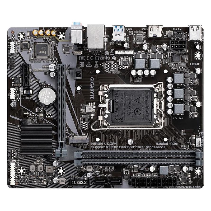Gigabyte H610M K DDR4 (LGA 1700, Intel H610 Express, mATX) (H610M K DDR4)