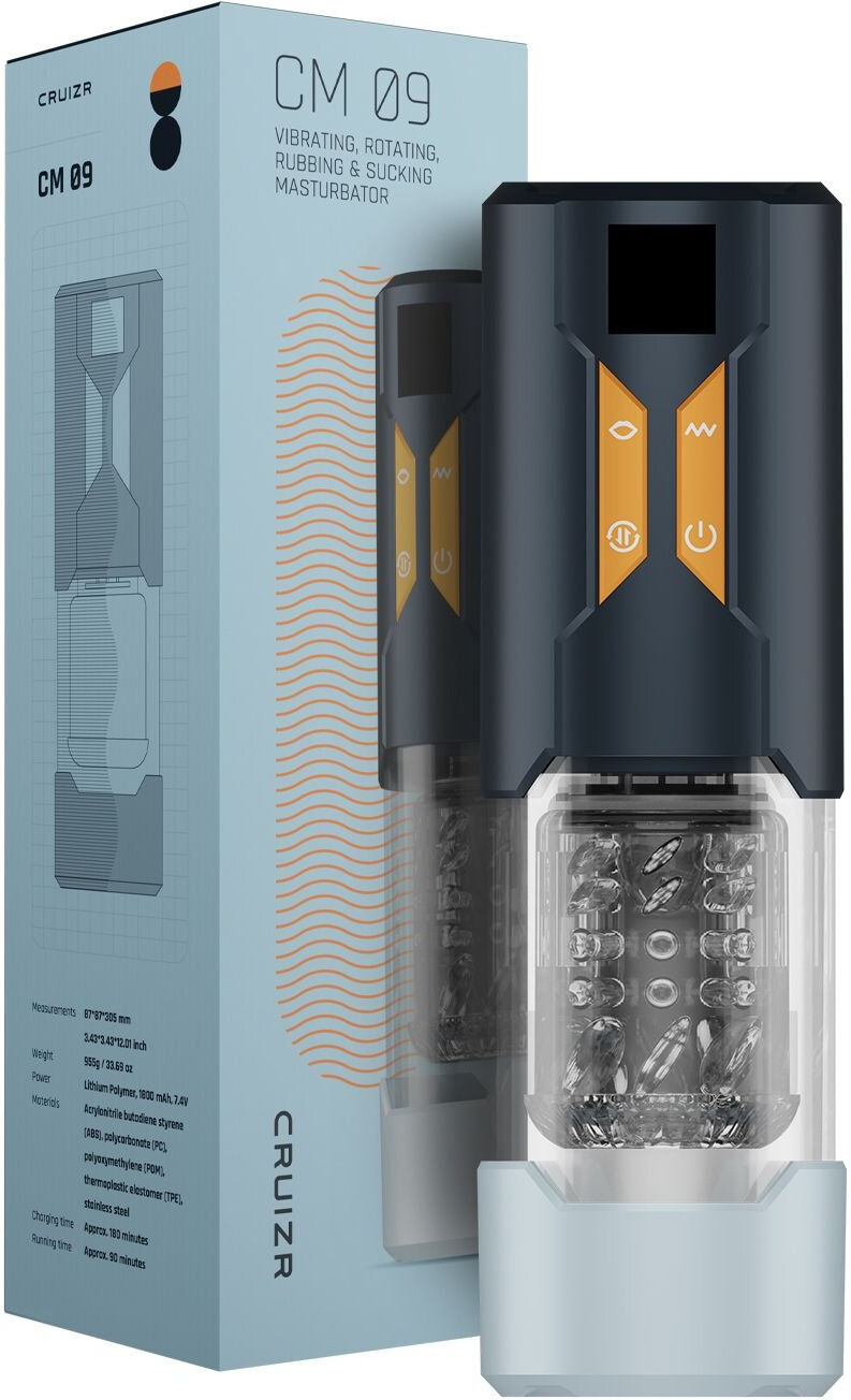 Cruizr Masturbateur 3-en-1 avec écran LCD et technologie Dual-Stroke