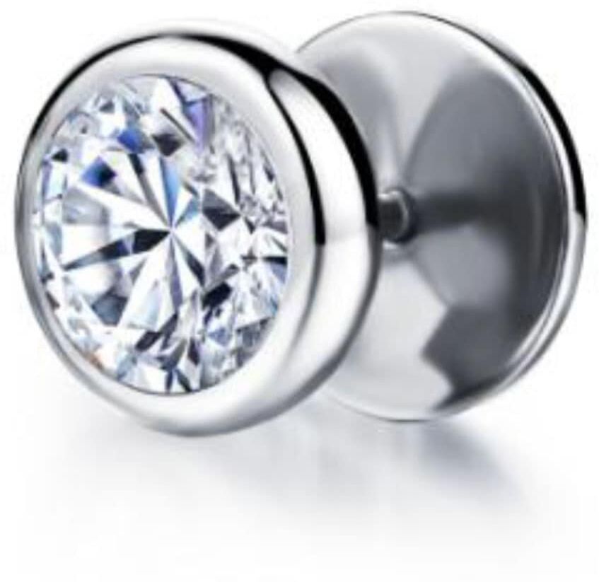 Single-Ohrstecker FIRETTI "Schmuck Geschenk Ohrschmuck einzeln Glamour", silber (edelstahlfarben, kristallweiß, kristallweiß), Ohrringe, Damen, Edelstahl, Single-Ohrstecker, mit Zirkonia (synth.) edelstahlfarben, kristallweiß, kristallweiß Edelstahl